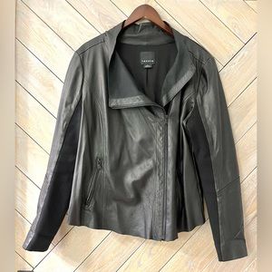 Trouvé | Black Leather Moto Jacket | Ultra Soft Raw Edge Leather | XL